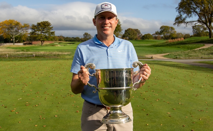 Jason Caron and the Long Island Open Championship Trophy