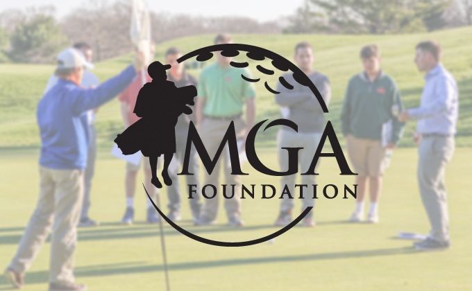 MGA Foundation image over golf course background