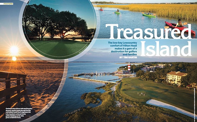 Cover Spread for Hilton Head Island Travel Story in Nov-Dec Met Golfer