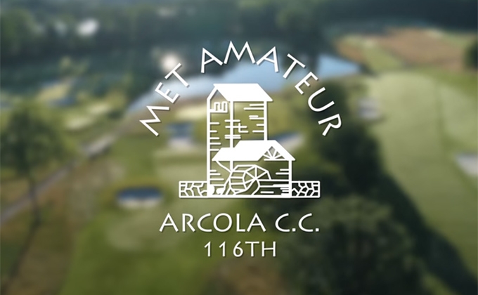 Arcola Country Club aerial with Met Amateur logo