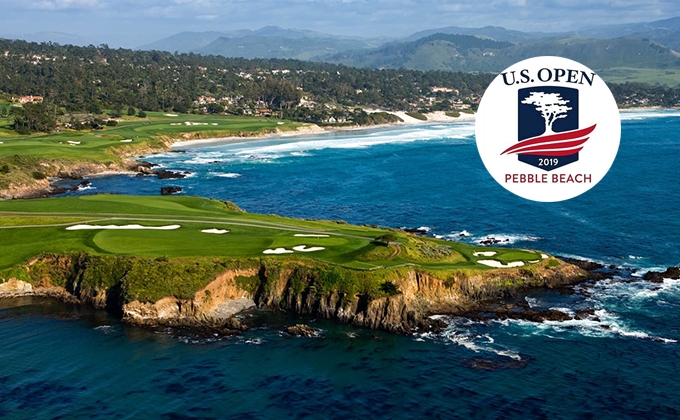 Aerial view of Pebble Beach Golf Links' 7th hole.